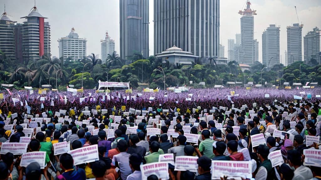 Indonesian Workers Protest Minimum Wage Decisions in Jakarta and West Java