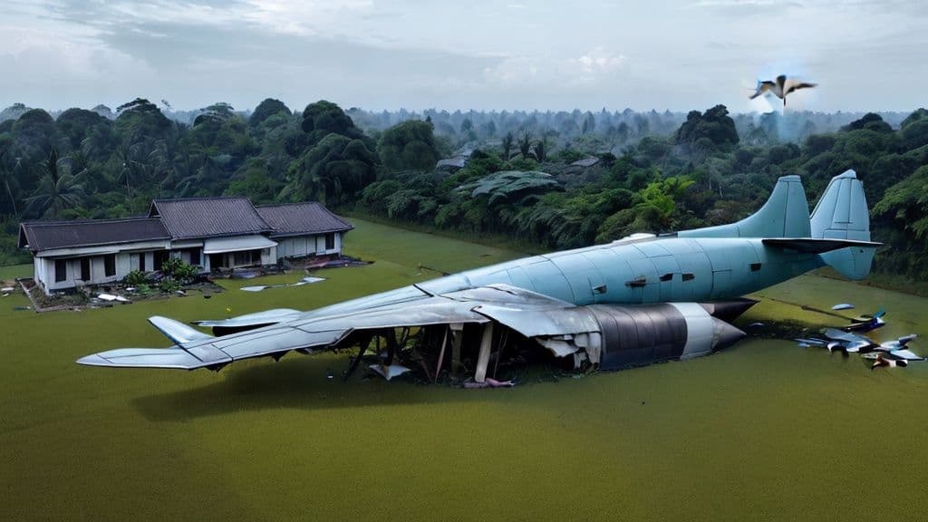 Plane Wing Damages Houses in Bogor, Indonesia